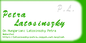 petra latosinszky business card